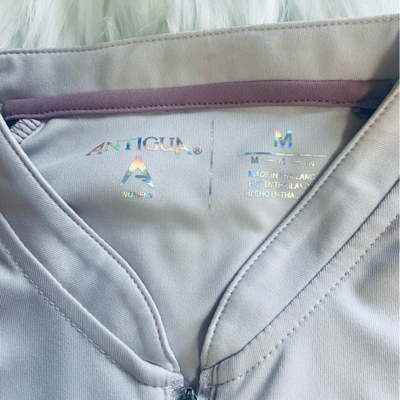 NWT Antigua Sz M Mauve & Taupe Short Sleeve Women’s Golf Shirt - Picture 3 of 9